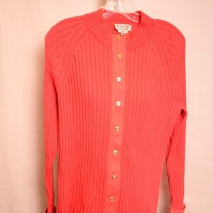 St John Coral Button-Up Sweater
